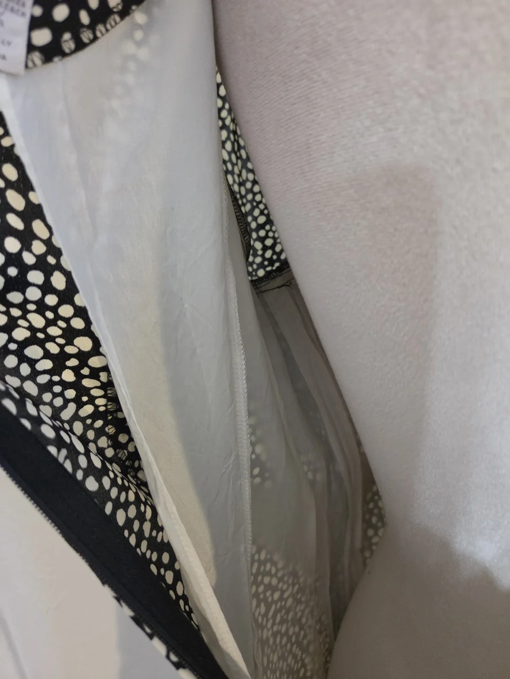 Leslie Fay Vintage Black & Beige Dotted Midi-Dress with Black Trim, Size 10 - Picture 5 of 11